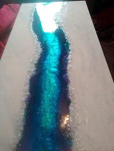 resin art workshop resin and foil wall art