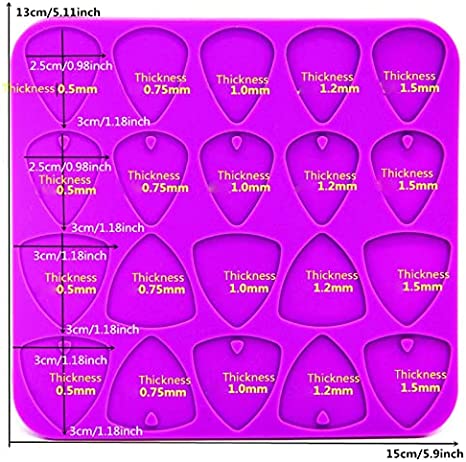 resin guitar pick mold with thickness options