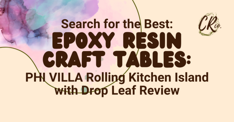 PHI VILLA Rolling Kitchen Island with Drop Leaf for Epoxy Resin Artists