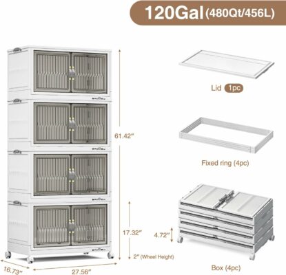 white 120 gallon broview storage bins