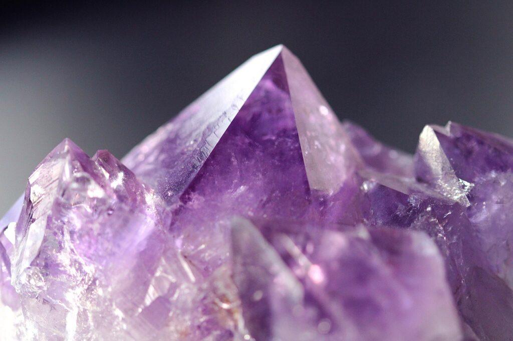 amethyst, crystal, gemstone, purple, nature, mountain, glitter, magic, light
